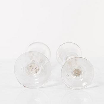 Six glass items, 18th-19th Century.