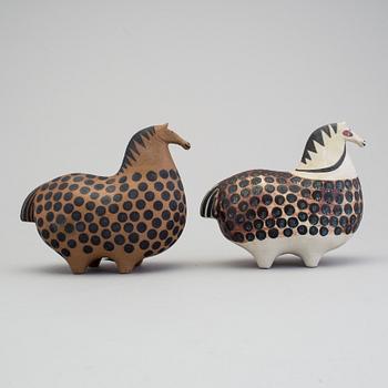 STIG LINDBERG, two stoneware figurines, Gustavsberg 1950/60s.