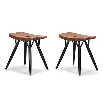 Ilmari Tapiovaara, a pair of mid-20th century 'Pirkka' stools for Laukaan Puu.