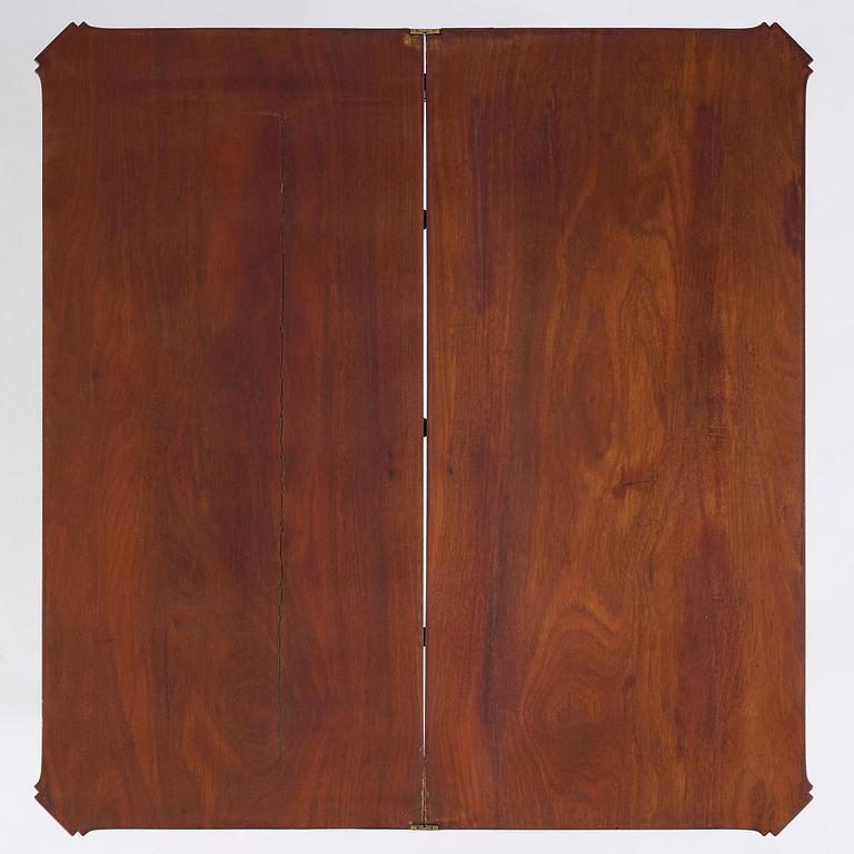 A Gustavian 'concertina action' mahogany games table by Georg Haupt (master in Stockholm 1770-84).