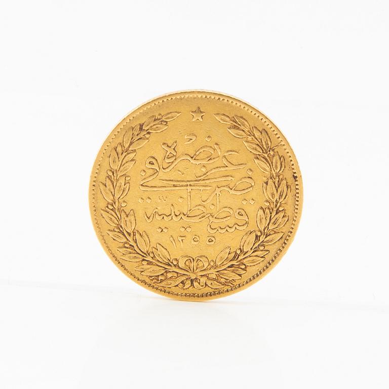 Gold coin 100 kurus Ottoman Empire 1839.