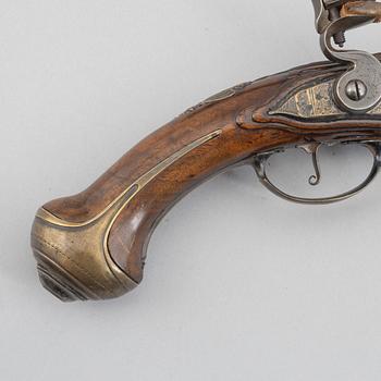 Flintlock pistols, a pair, signed Penterman, Utrecht, early 18th century.