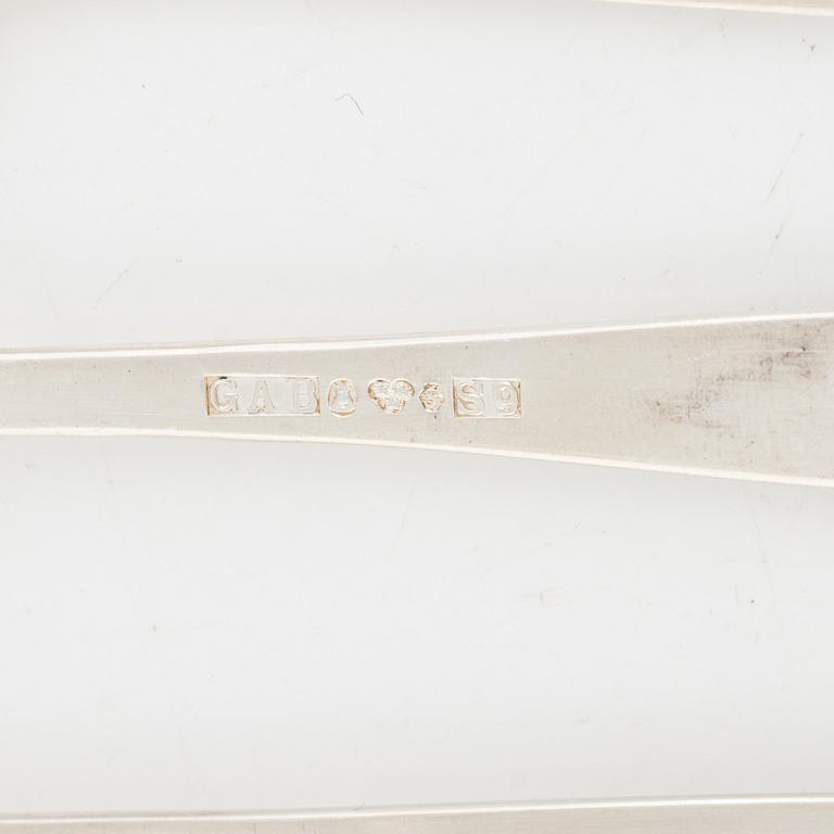 Jacob Ängman, a 77-piece 'Rosenholm' silver cutlery, mark of GAB, including Stockholm 1965.