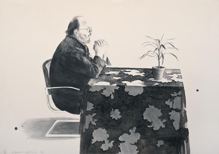 David Hockney, HENRY AT THE TABLE.