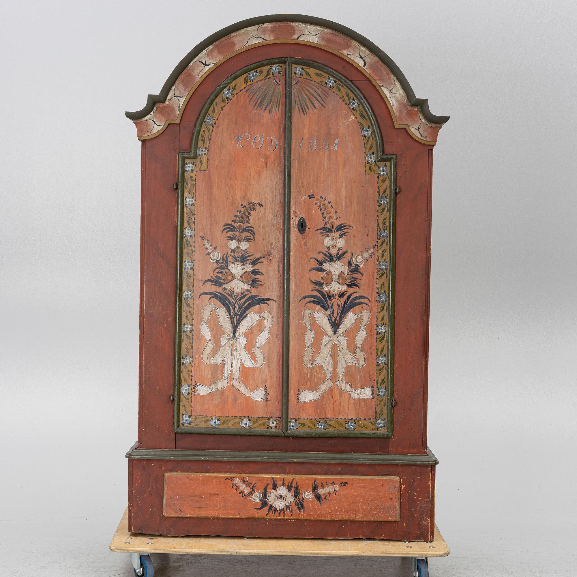 A cabinet from Jämtland, Sweden, dated 1831.