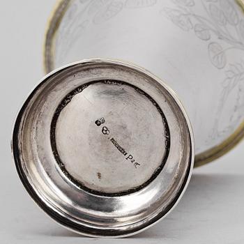 BÄGARE, silver, Diedrich Schvart Karlskrona 1797. Vikt ca 430 gram.