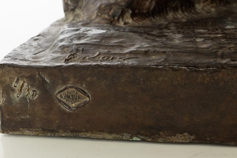 Gudmar Olovson, sculpture. Signed. Numbered. Foundry mark. Bronze, height 79 cm, length 58 cm.