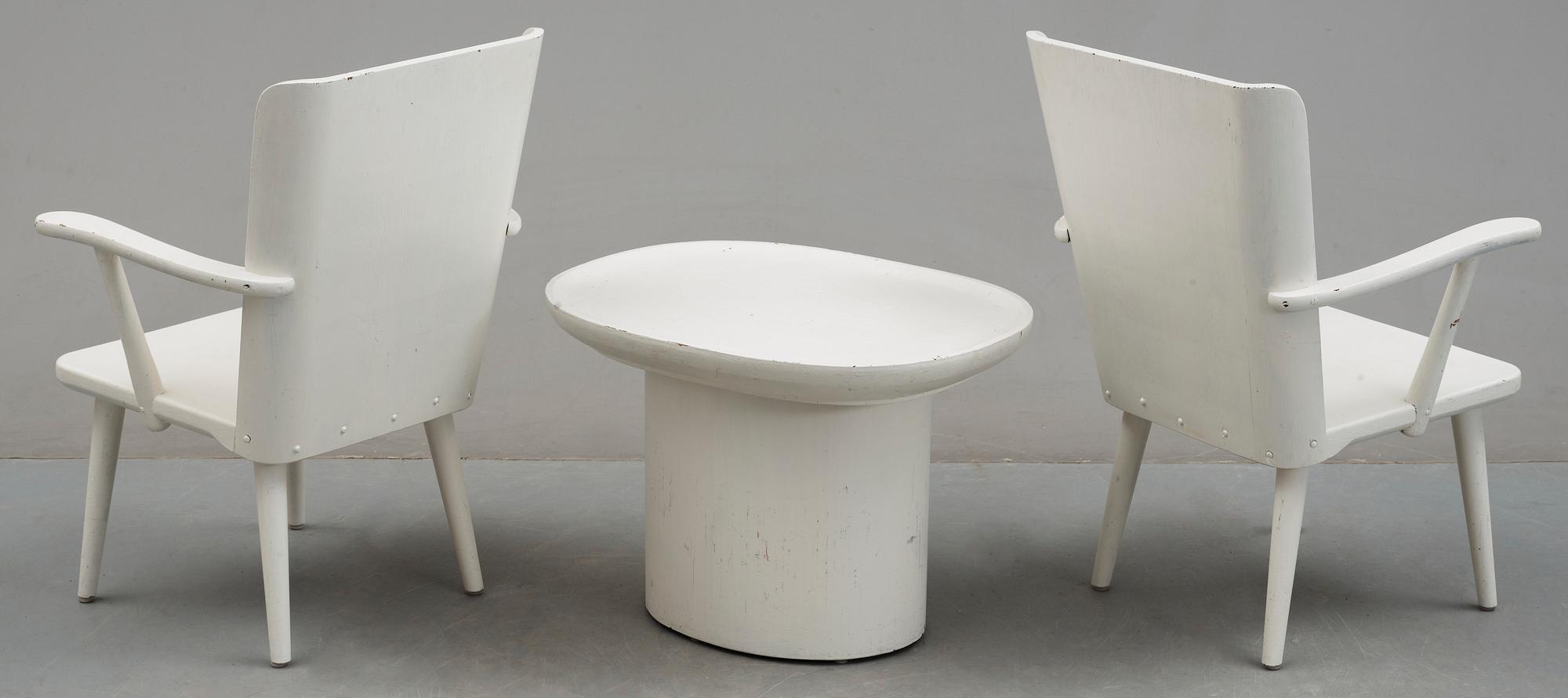 MÖBELGRUPP, 3 delar, bland annat "Utö", Axel Einar Hjorth, Nordiska Kompaniet, enligt uppgift inköpta 1941.