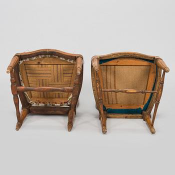 Eight late 18th century gustavian chairs, so called medallion model.