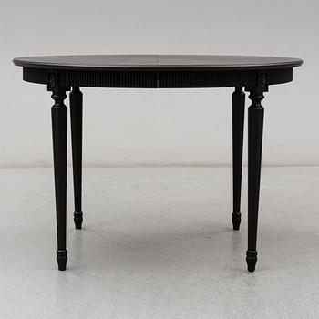 A painted Gustavian style dining table, second half of the 20th Century.