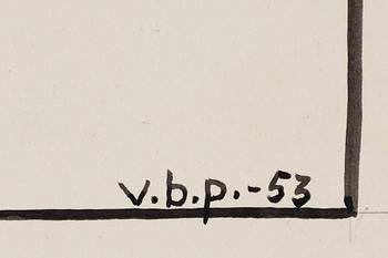 Vilhelm Bjerke-Petersen, blandteknik, signerad, och daterad -53.