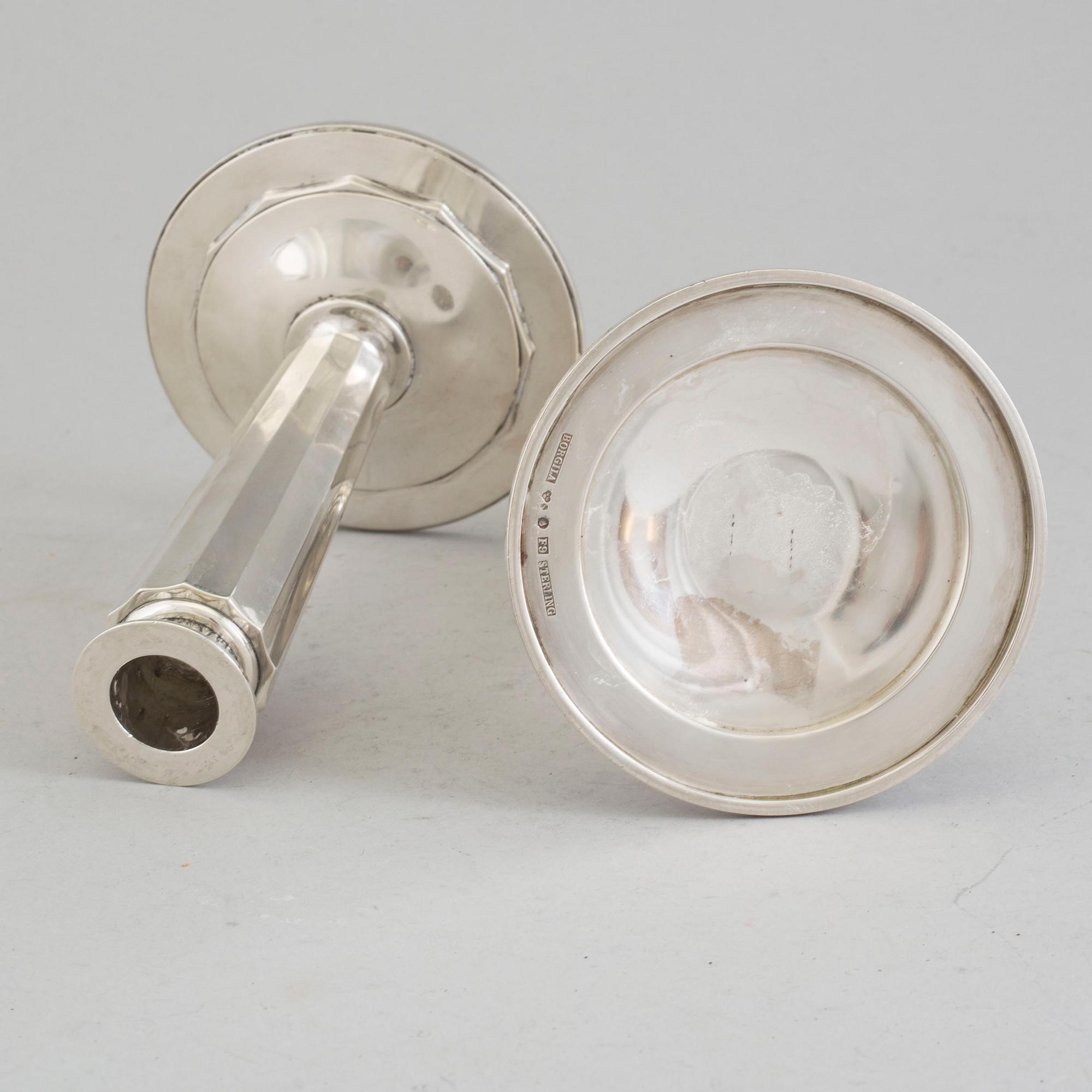 ATELIER BORGILA, ljusstakar, ett par, sterling silver, Stockholm, 1956.