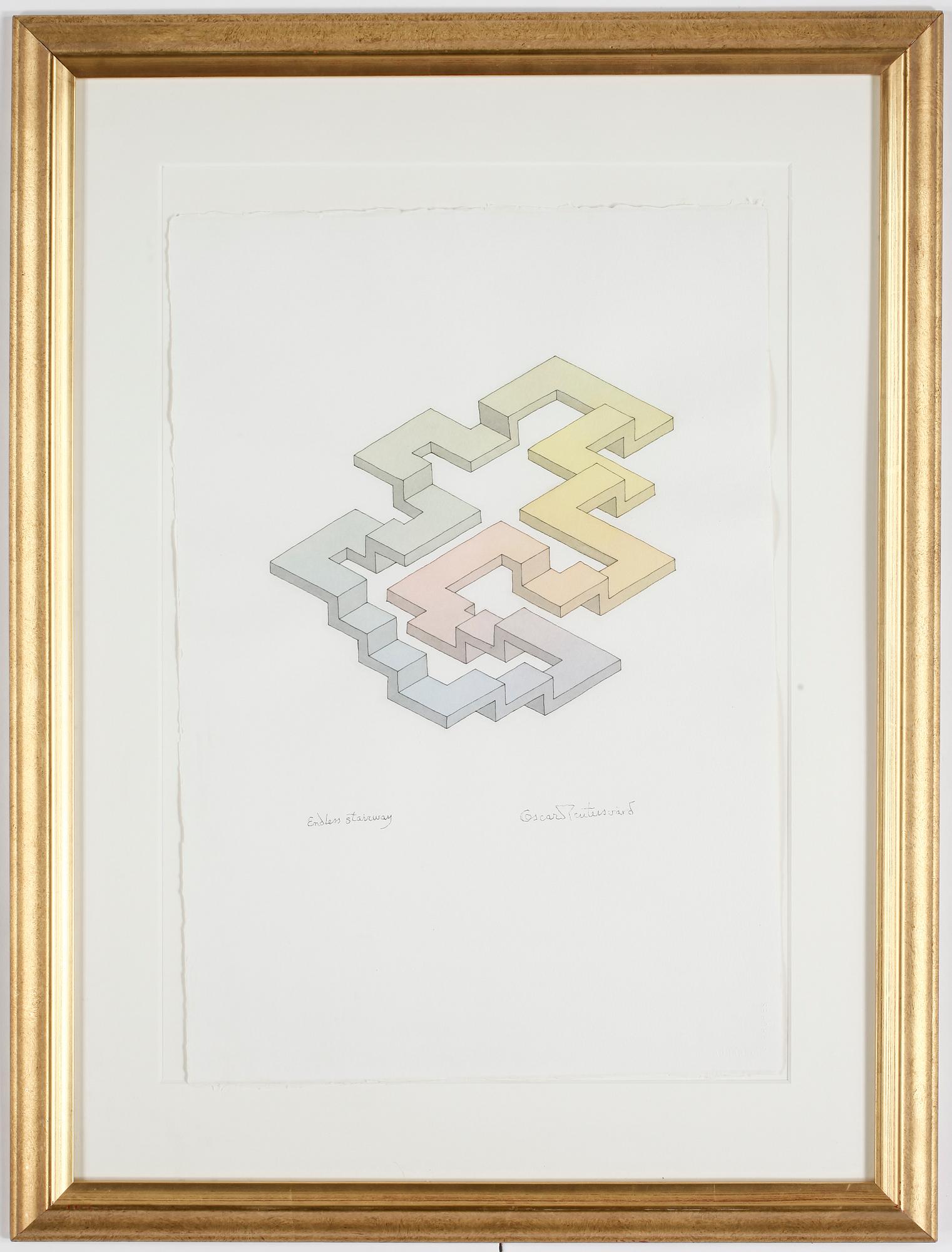 OSCAR REUTERSVÄRD, akvarell och tusch, signerad.