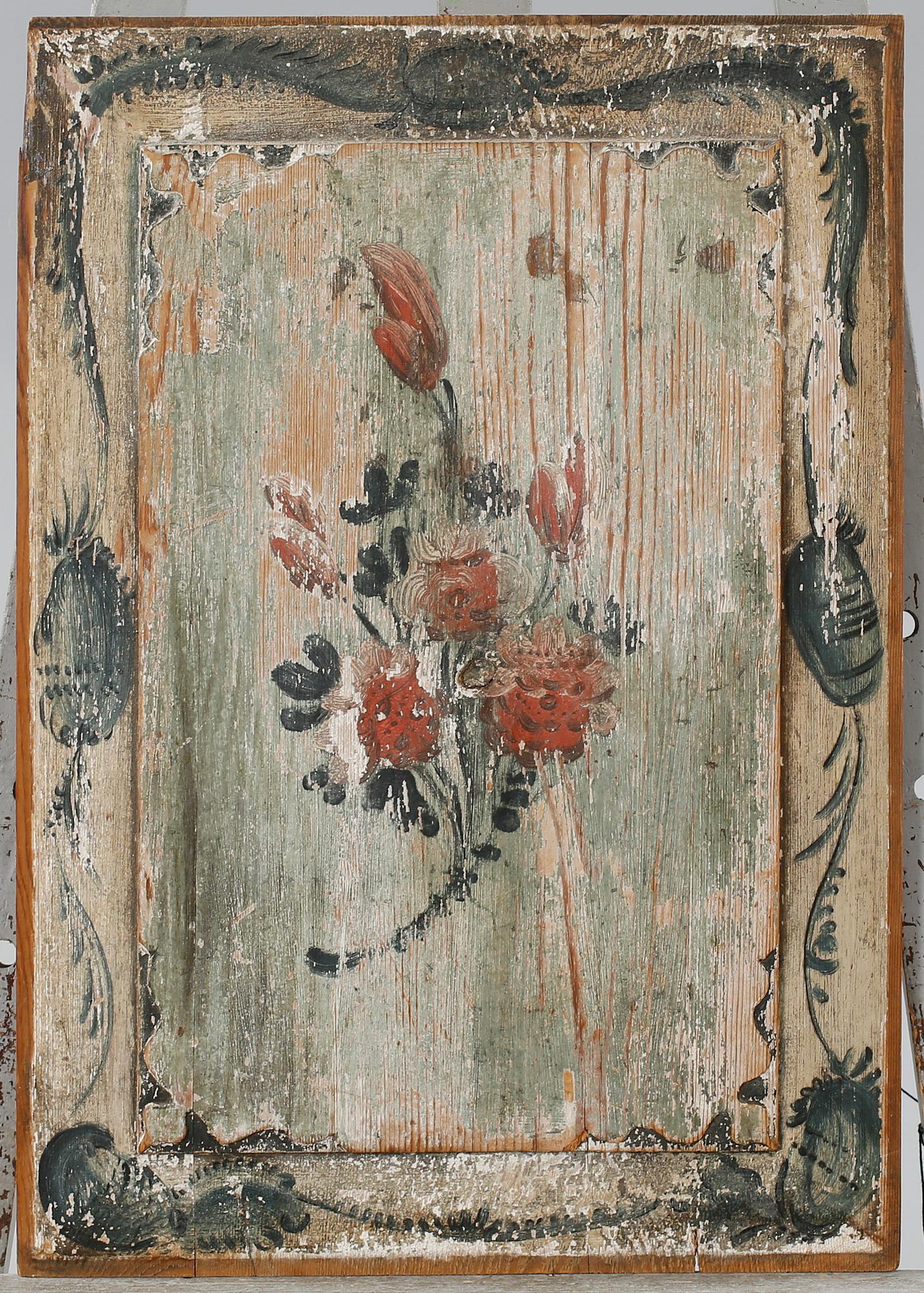 An 18th century folk art piece on panel.