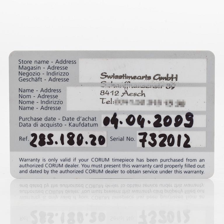 Corum, Bubble, kronografi, rannekello, 45 mm.