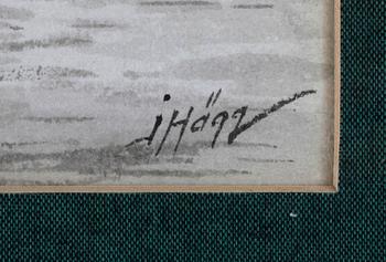 JACOB HÄGG, tuschlavering, sign.