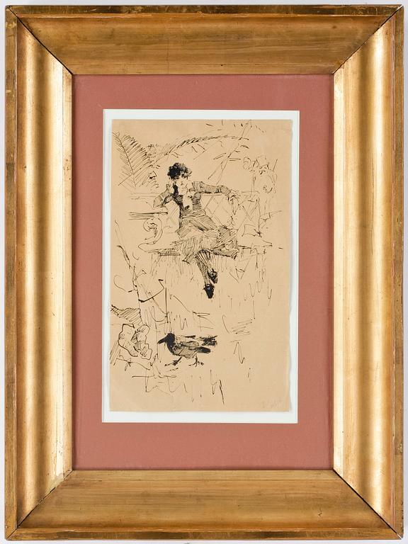 BRUNO LILJEFORS, tuschteckning, signerad och daterad 16/8-83.