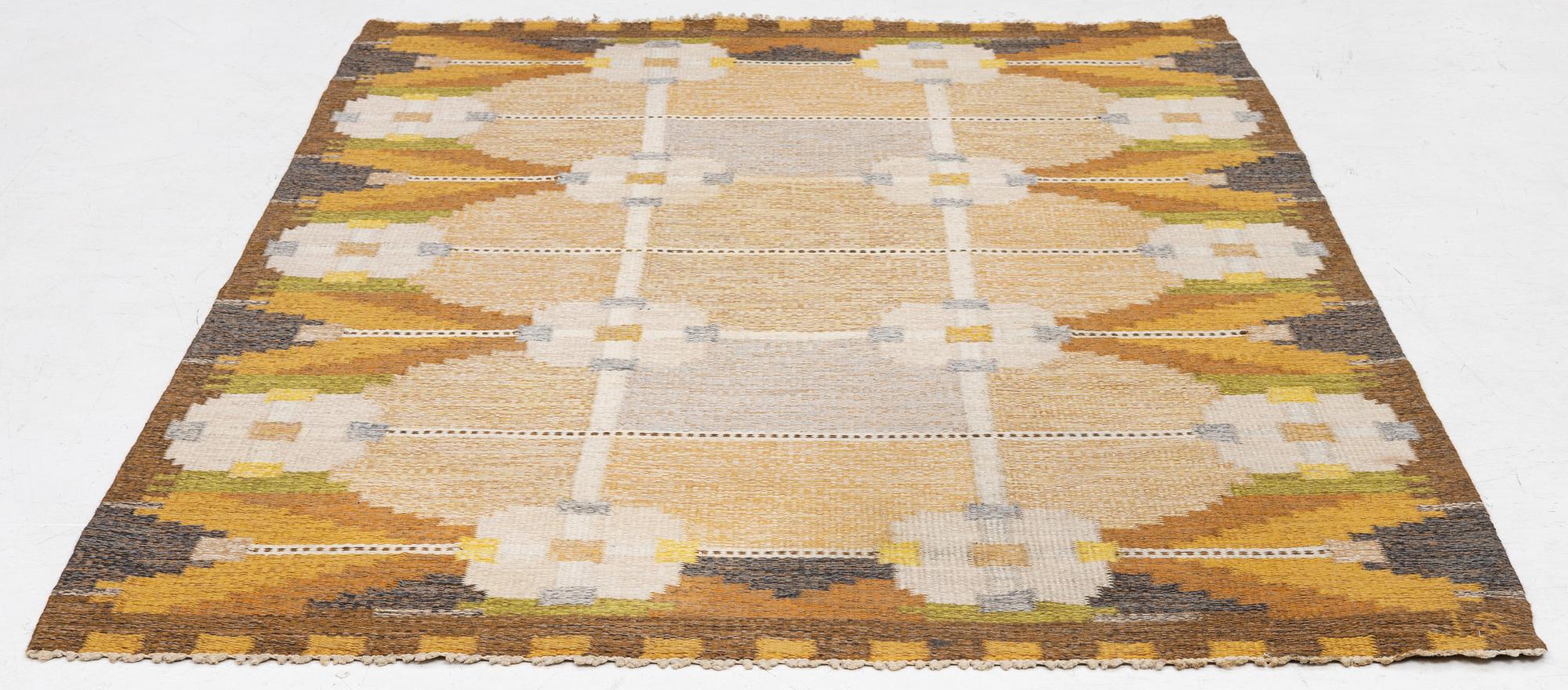 Ingegerd Silow, a flat weave rug, c. 202 x 137 cm.