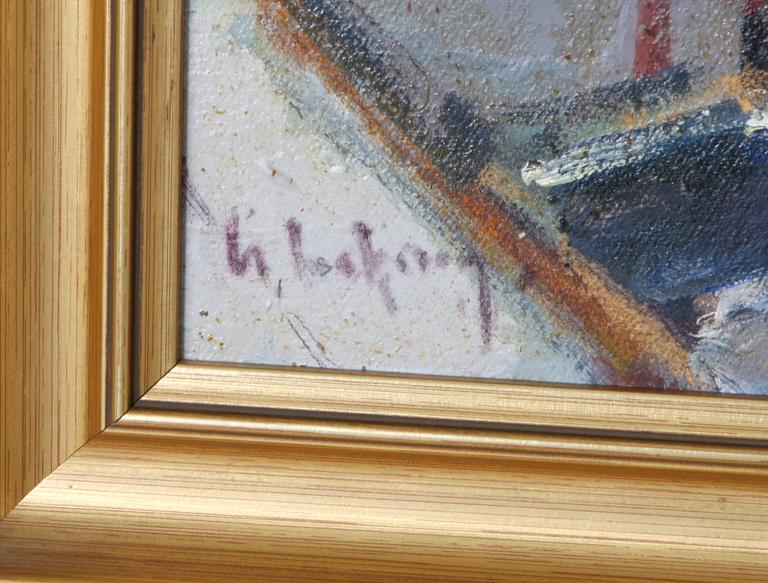 ISAKSON, GIDEON. Olja på pannå, sign.