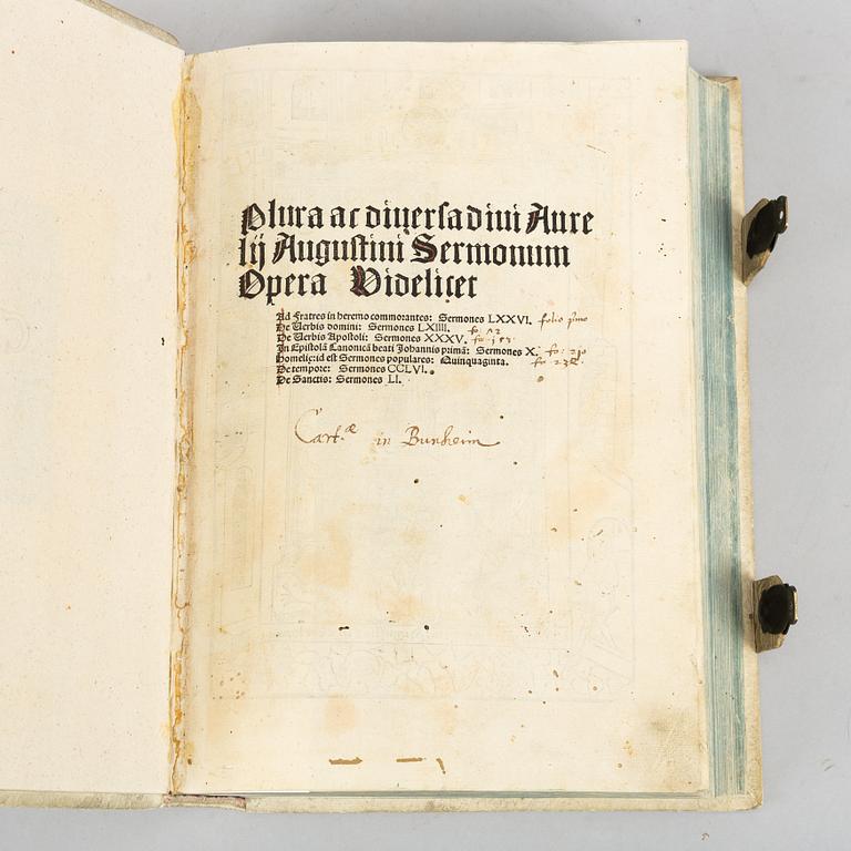 Augustinus, incunabulum, Basel 1494.