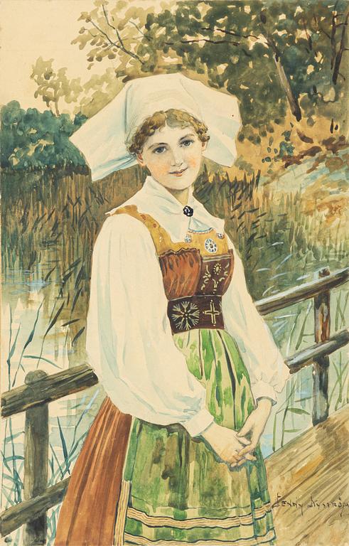 Jenny Nyström, Girl in a traditional dress.