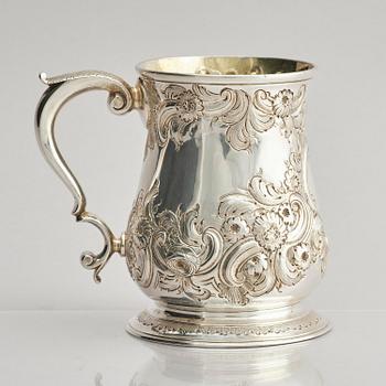 Thomas Whipham, stop/mugg, silver, London 1754.