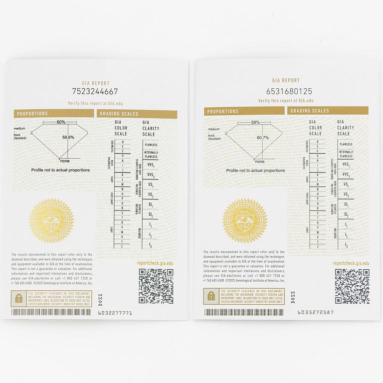 Earrings 18K white gold with heart-shaped brilliant-cut diamonds.