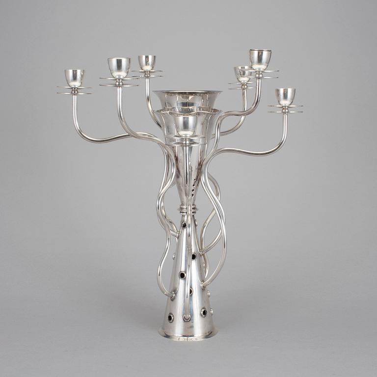 BOREK SIPEK, kandelaber, nysilver, "Simon", Drade, formgiven 1989.