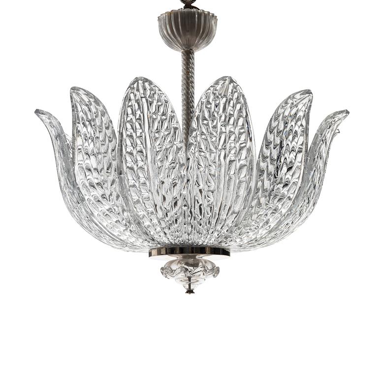 Fritz Kurz, a ceiling lamp, model "KD 946/1", for Orrefors, Sweden, 1940-50s.