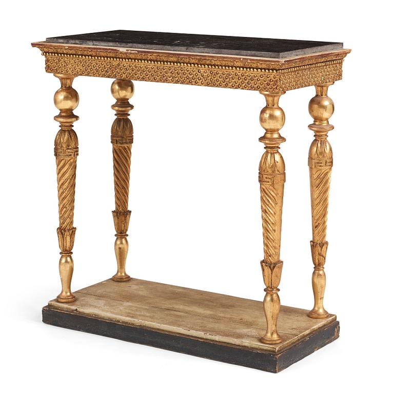 A late Gustavian console table, Stockholm, early 19th century.