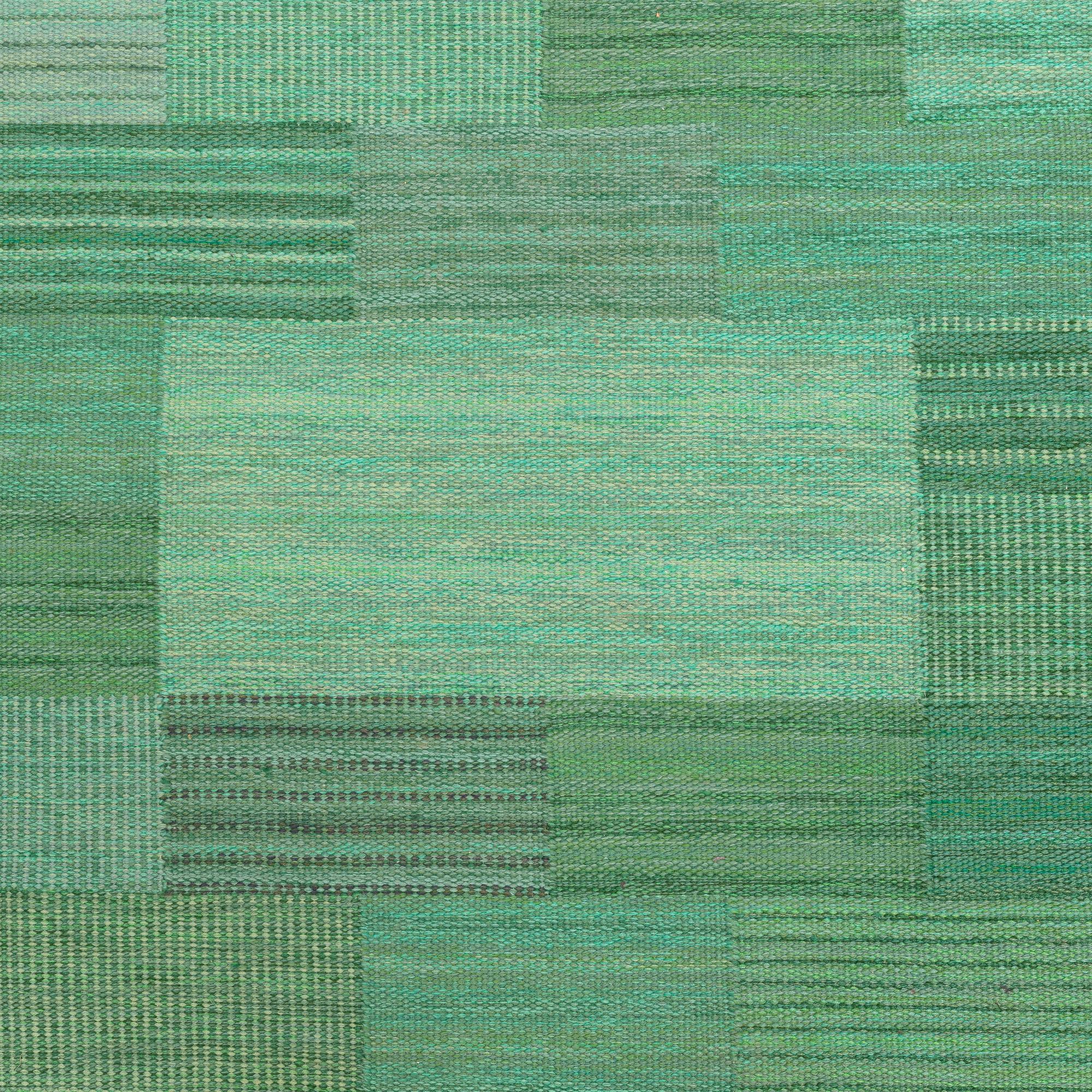 Marianne Richter, matta, "Fasad, grön II", rölakan, ca 276 x 187 cm, signerad AB MMF MR.