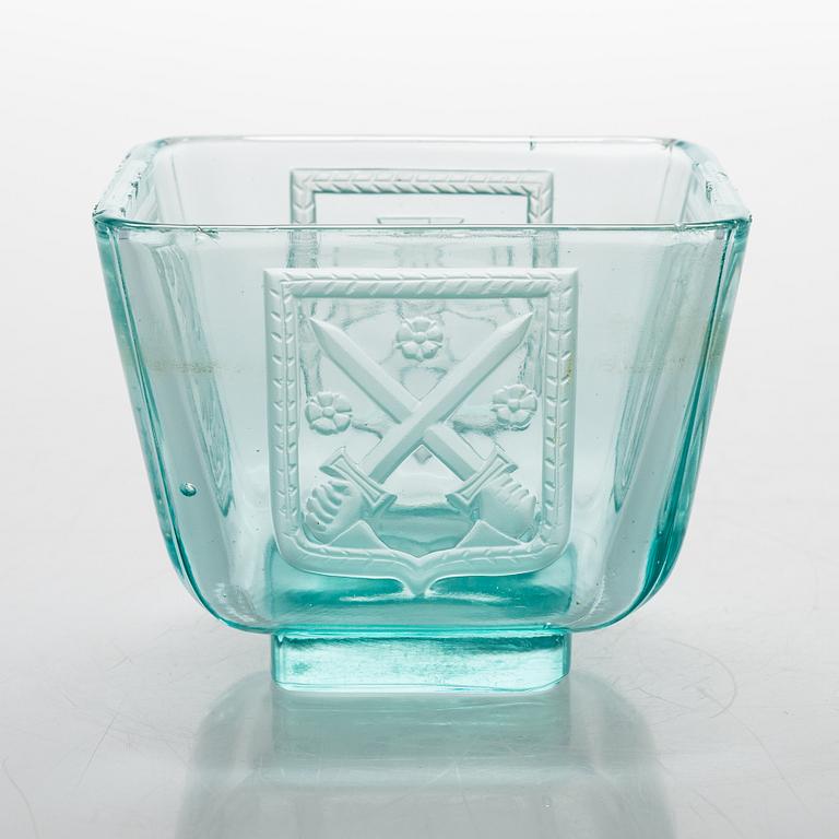 Antti Salmenlinna, malja, "Mottimalja" Riihimäen Lasi Oy 1940-luku.