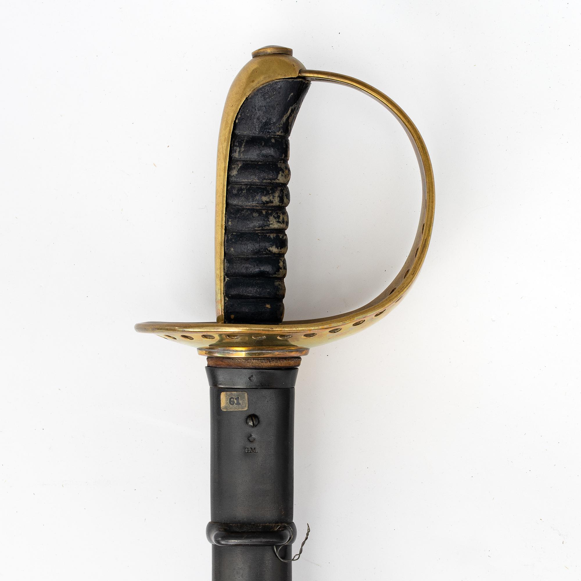 A Swedish cavalry sabre 1893 pattern, with scabbard.