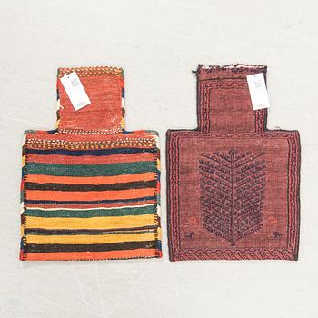 Namakdun 2 st Beludj/Afshar (med metalltråd)  och Kurdistan old/semiantik ca 56x40 cm.