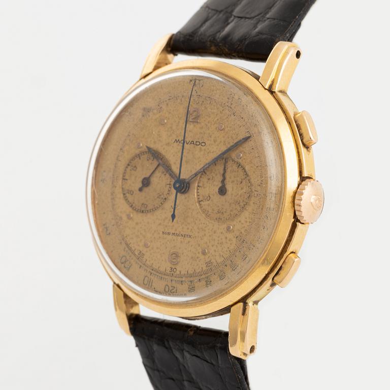 Movado, Non Magnetic, "M90", "Snake Hand", chronograph, wristwatch, 37 mm.