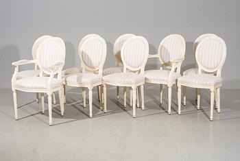 MATGRUPP, 13 delar, gustaviansk stil, 1900-talets andra hälft.