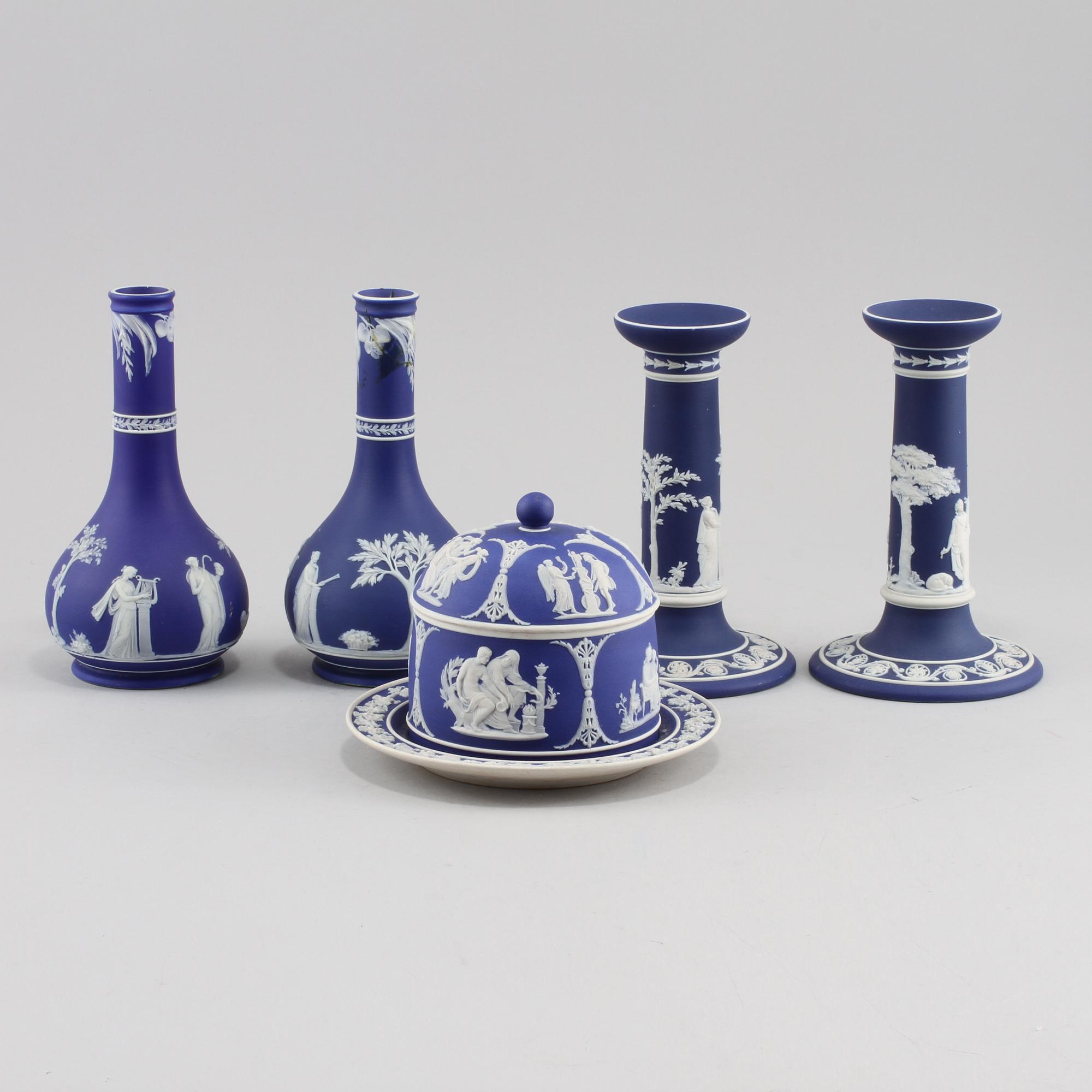 PARTI PORSLIN, 5 delar, Wedgewood, England, 1900-talets andra hälft.