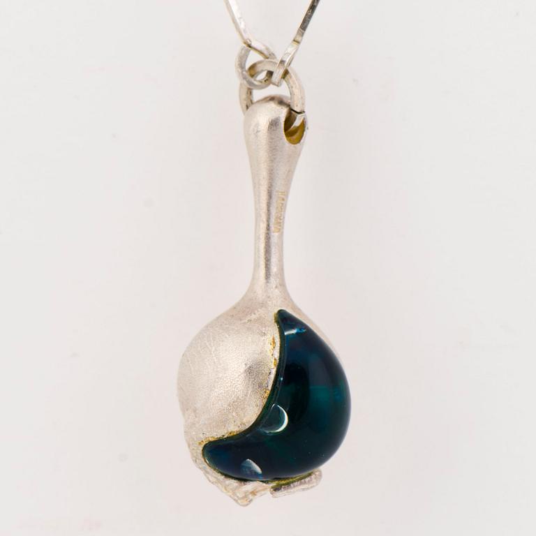 A BJÖRN WECKSTRÖM NECKLACE, "Nectaris", silver and acrylic. Lapponia 1977.