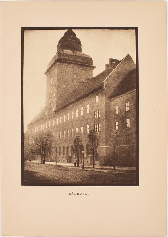 Henry B. Goodwin, four photo gravures from the book 'Vårt vackra Stockholm', signed in the negative.