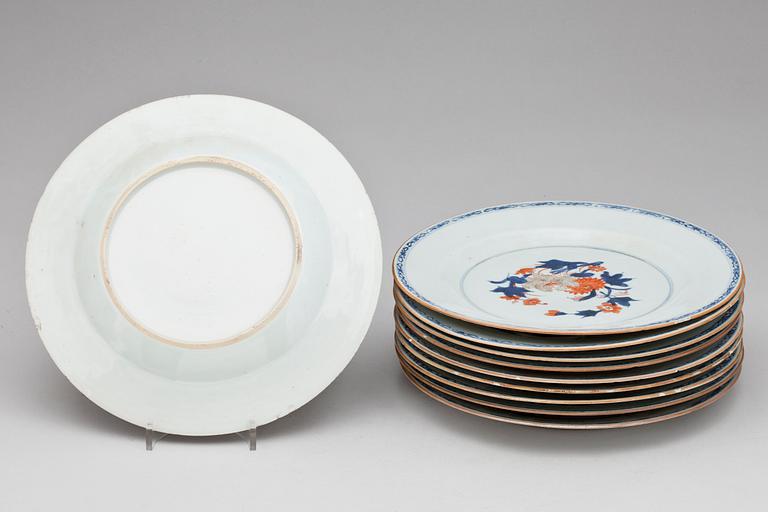 TALLRIKAR, 10 stycken, porslin. Qing dynastin, Kangxi (1662-1722).