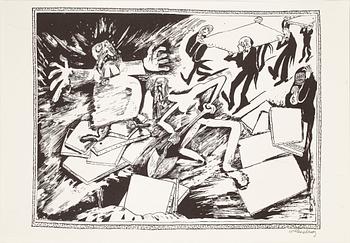 LARS HILLERSBERG, mapp, 8 st, alla signerade i blyerts. "Posthum Modernism".