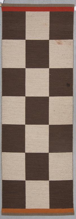 A machine woven runner, "Arkad Checkerboard", Gunilla Lagerhem-Ullberg, Kasthall, 242 x 82 cm.