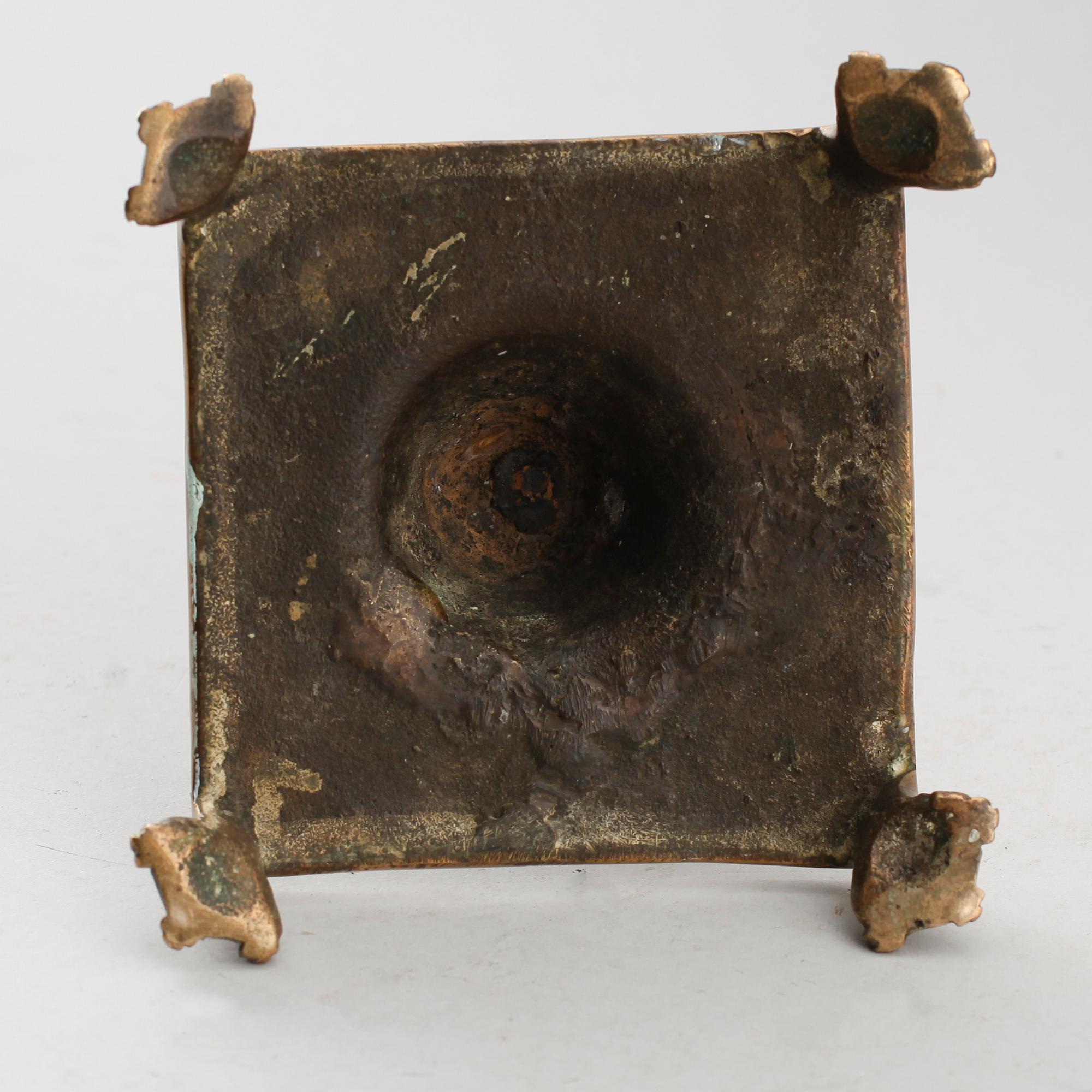 LJUSSTAKE, mässing, 1600-/1700-tal.