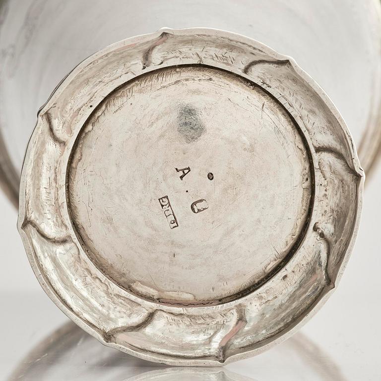 A Swedish 18th century silver beaker, mark of Jonas Berg, Stockholm 1759.