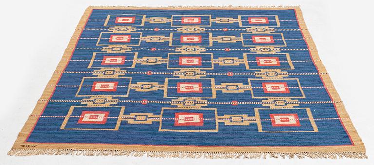 matta, rölakan, ca 243 x 170 cm, Signerad JBV (Johanna Brunssons Vävskola).