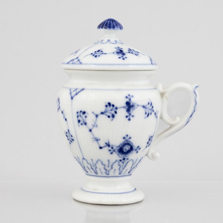 A 'Blue Fluted Plain' porcelain mustard pot, Royal Copenhagen, model '138', 20th century.