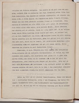 Tyra Kleen, fyra häften med åtta tryckta planscher (varav en dublett), "Temple Dances and Musical Instruments in Bali".