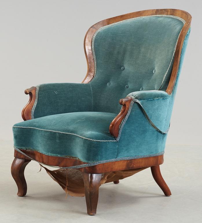 FÅTÖLJ, nyrokoko, 1800-talets slut.