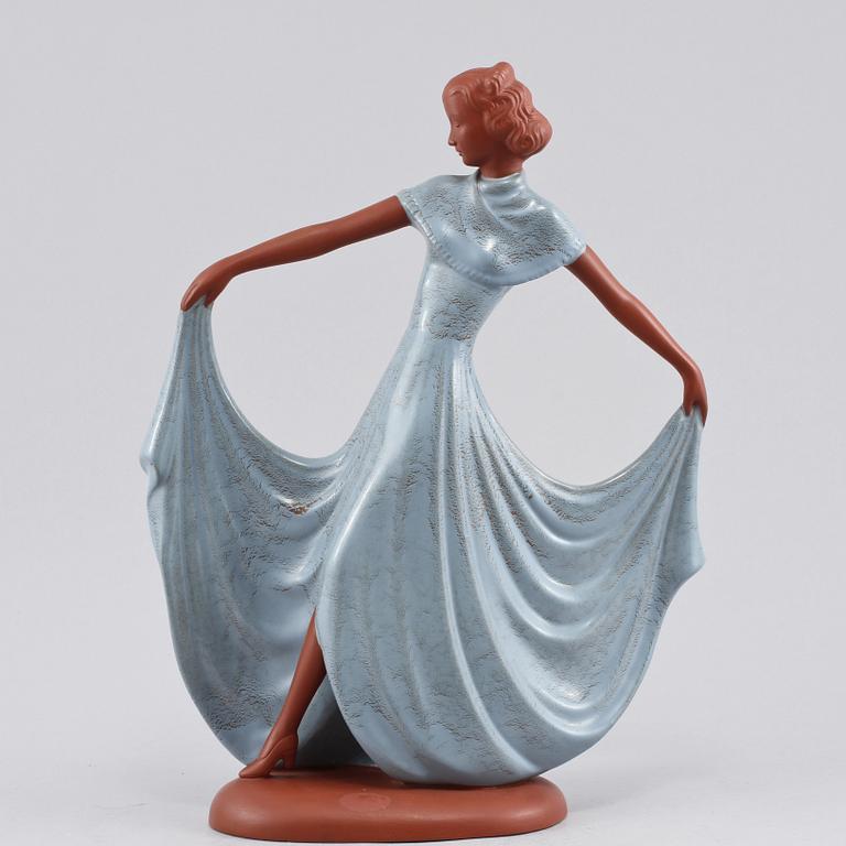 FIGURIN, porslin, Goldscheider, Västtyskland, 1900-talets andra kvartal.