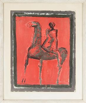 Marino Marini · MARINO MARINI, färglitografi, signerad och daterad 1955 i trycket.